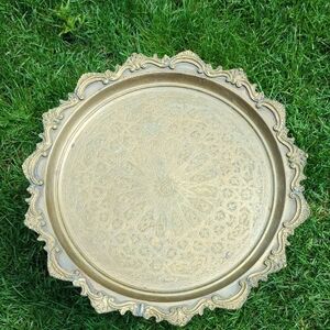 Antique Middle East Hand Crafted Metal Tray